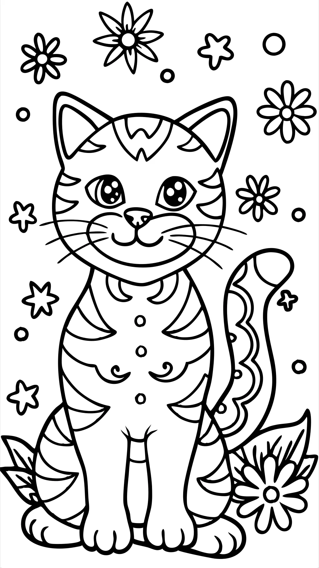 coloring page of a cat